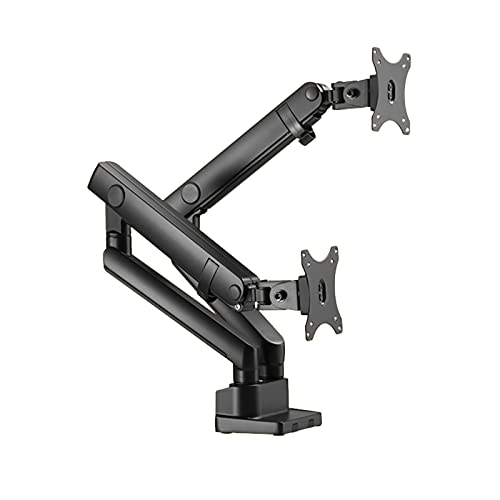 Soporte de monitor articulado y soporte para portátil con base de sujeción a mesa