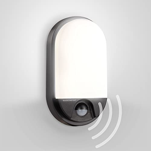 LED Aussenleuchten Bewegungsmelder Wand-leuchte Wandlampe Flurleuchte Fluter 15W schwarz modern IP54 BEAM-BK Cover
