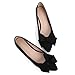 Stunner Womens Flats Fashion Pointed Toe Bowknot Ballet Flats Cute Slip On Dress Flats Comfortable Party Wedding Flats Black 40(8.5)