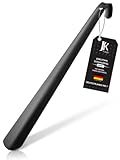 JK Trade® Das Original | 42cm STABILER Edelstahl Schuhlöffel Lang | Schuhanzieher Edelstahl Lang zum Stehen | Schnell & Rückenschonend | optimierte Länge & Breite | Shoe Horn Business Aufhängbar