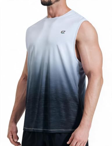 Image of EZRUN Men's Workout Sleeveless Shirts Quick Dry Muscle Swim Shirt Gym Fitness Running Beach Tank Tops