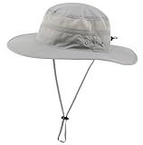 Unisex Outdoor Mesh Sun Hat Camouflage Boonie Bucket Hats Fishing Hats with String Gray, 55 60cm
