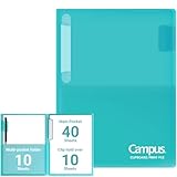 Kokuyo Portfolio Folder with Pockets Folder for Paper Organization,Heavy Duty Pocket Folder Fits US Letter & A4，Flip & Write Surface,Dual-Purpose Clip & Pocket Design(FU-CEH755B)
