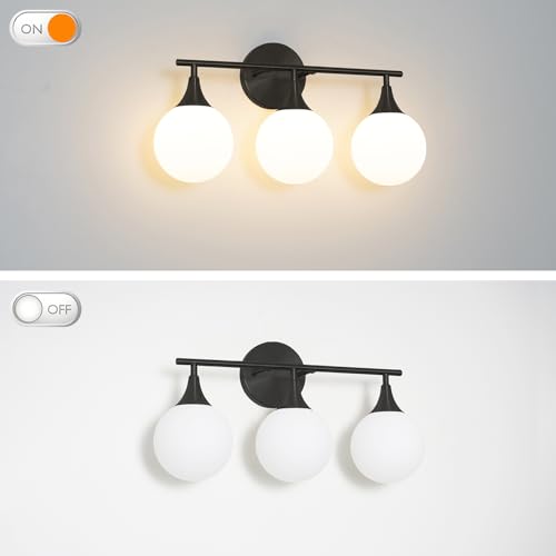 Image of Daunton Modern Matte Black Bathroom Vanity Light - Energy Efficient G9 Base Bathroom Lighting Fixtures Over Mirror, Anti-Glare 19 Inch Soft Illumination for Makeup & Shaving, Stylish and Affordable