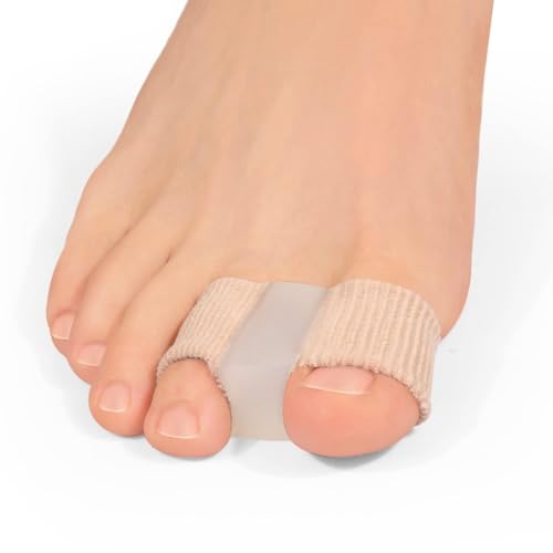 Image of LUVINA Gel Toe Separators for Bunions - Breathable Fabric Toe Spacers with Gel Lining for Bunion Pain Relief & Hammer Toe Correction - 2-Loop Design for Men & Women (2, S + L)