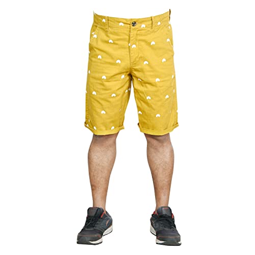 Image of Twin Greens -Men's Printed Cotton Lycra Casual Shorts