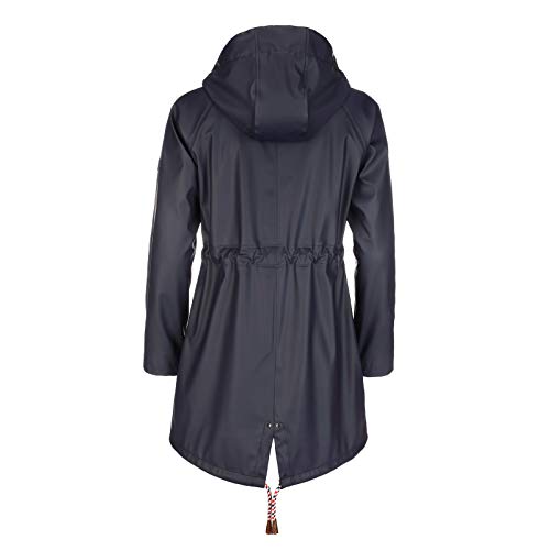 FRIESEN Friesennerz Damen Regenjacke 'Oh! Nass'is!' II mit Innenfutter - Regenmantel Outdoorjacke Regenparka wasserdicht modisch tailliert in Blau Größe 48/50