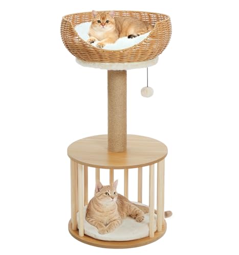 Torre para Gatos Beige con Rascadores y Condominio miniatura 1
