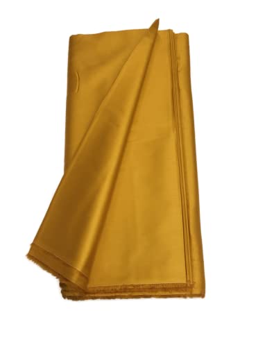 Image of BKRKJ Women's Cotton Silk Unstitched Fabric by Meter for Sewing Suit Salwar Chudidar Patiyala Shirt Kameez Blouse Kurta Pyjama Pathani jam Glace (2.5 Meter, Mustard)