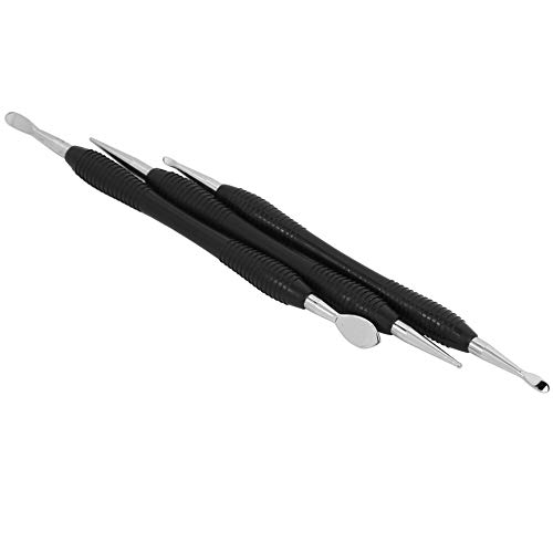 Juego de 3 herramientas de prensado de cuero de doble punta para modelar cuchara, herramientas de tallado, kit de herramientas de cuero para coser manualidades de cuero