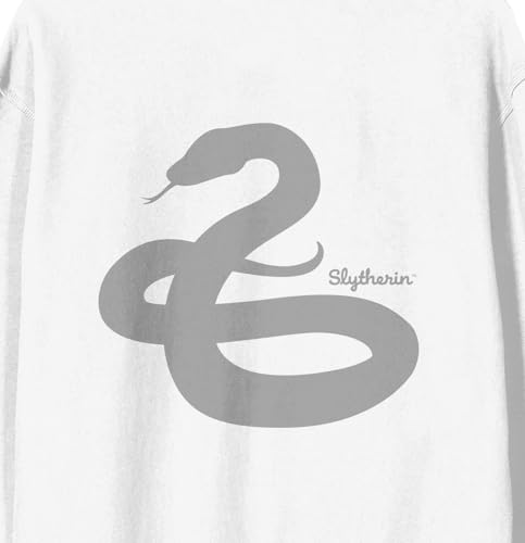 Bioworld Harry Potter Slytherin Mascot Adult White Crew Neck Long Sleeve Sweatshirt4