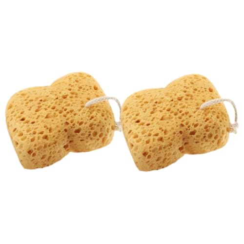 SOPOTUTU 2 piezas Esponja Exfoliante Corporal Natural Textura Panal Suave para Ducha y Baño Masaje Relajante Limpieza Profunda para Tipo de Hombres y Mujeres