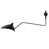 Lampada da parete industriale con interruttore Lampada da lettura nera vintage Braccio oscillante lungo girevole E26/E27 Base for applique da parete for bar interno, magazzino, corridoio, ristorante,1