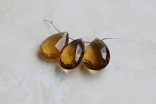 Whisky Quartz briolette poire facettée goutte pour création collier