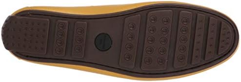 Driver Club USA Women's Leather Made in Brazil Perforated Penny Detail Driver Loafer, Yellow Grainy, 5.5 M US | Image 3