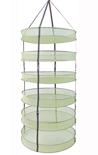 HORTIPOTS Hanging Drying Racks 2 FT Mesh Herb Dryer for Herbs and Clothes 2 FT Diameter Green