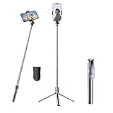 Télécommande Bluetooth Sans Fil : Prise de Vue à Distance - Le stabilisateur smartphone est livré avec une télécommande Bluetooth détachable pour déclencher vos photos et vidéos à distance. Compatible avec iOS et Android pour le vlog, les réunions en ligne ou les photos de groupe