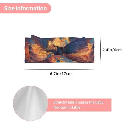 0-6 Months Baby Bow Hairband for Newborn, Infant, Toddler, Elastic Bow Headband, Phoenix Nirvana Decorative Headband3