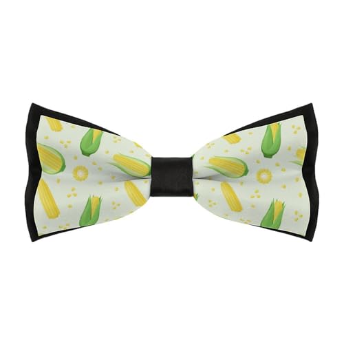 Jyyau Fresh Ripe Corn Cobs Pattern Bow Tie Adjustable Necktie For Men Business Fashion Pre-tied Tie Neckwear Novelty Accessory For Weddings Party Festival
