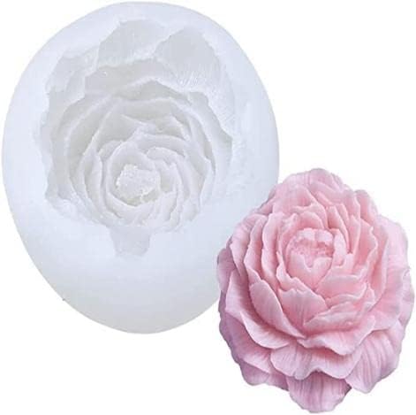 Peony Flower Shape Silicone Mold | 3D DIY Fondant Candle, Soap Mould | Molds for Making Cake Decoration, DIY Handmade soap, Jelly Sugar Chocolate | Bakeware Molds - 1 Cavity-image-22
