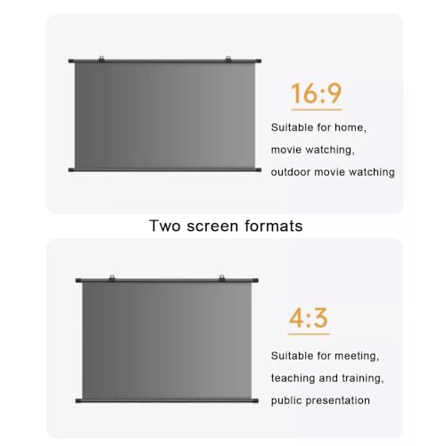Pantalla de proyección manual 72in 4:3 para cine en casa miniatura 3