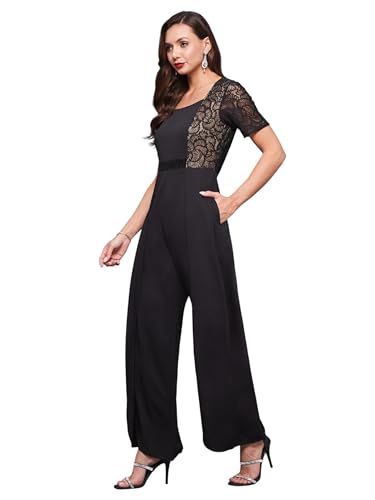 Image of Miss Chase Women's Self Design Cut-Out Georgette Jumpsuit