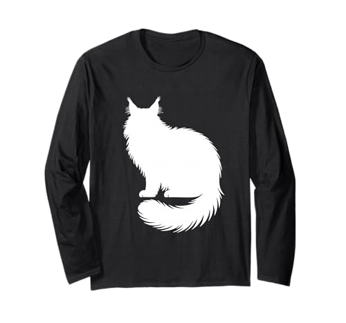 ���C���N�[���̂ӂ�ӂ�V���G�b�g�L�D�� Maine Coon Fluffy Silhouette Cat Lover ����T�V���c