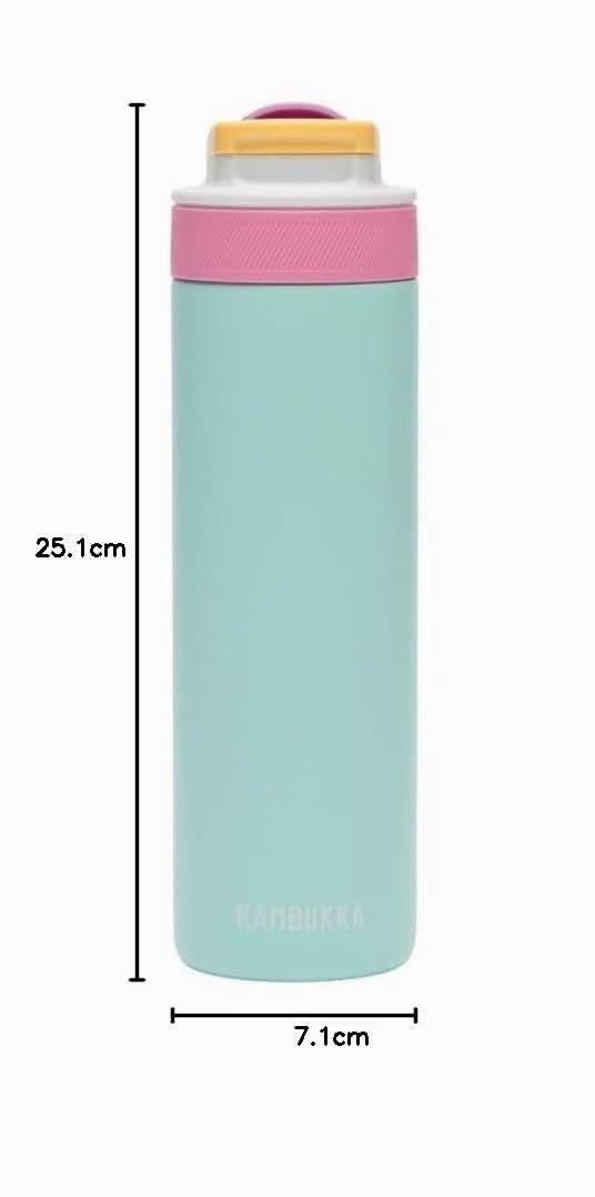 Kambukka Lagoon 600ml Kunststoff-Wasserflasche mit Strohhalm - auslaufsicher, schmutz- und geruchsresistent, spülmaschinenfest - stoßfeste und langlebige Trinkflasche - Eis am Stiel