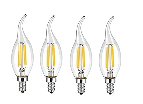 Image of Virya 4 W Candle E14 Flouroscent Bulb C35 Filament Bulb (Yellow) (4)
