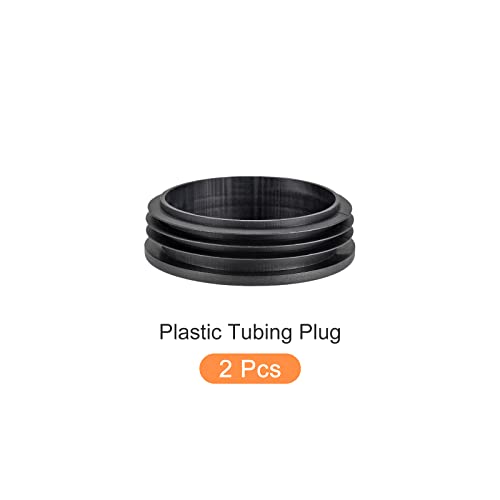 Image of METALLIXITY Round Post End Caps (3.94 inchx1.1 inch) 2pcs, Plastic Tubing End Cap Plug - for Decoration Furniture, Handrail Stair, Black