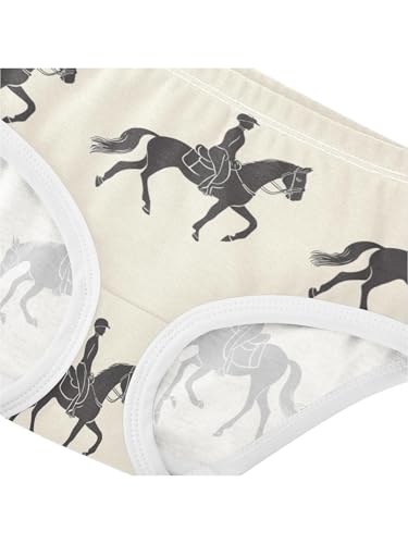 ZZKKO Classic Equestrian Attire Girls Underwear Toddler Panties for Girls Comfort Brief Size 2-8T4