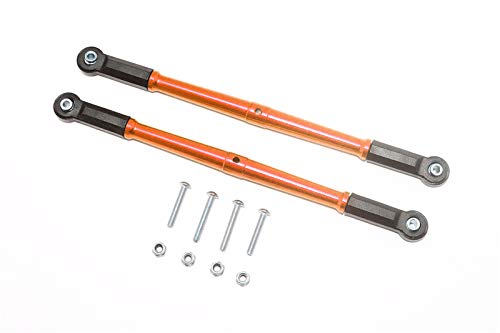 GPM LOSI-1/10 Baja Rey Desert Truck LOS03008 Aluminum Adjustable Rear Upper Chassis Link TIE RODS-10PC Set (Orange)