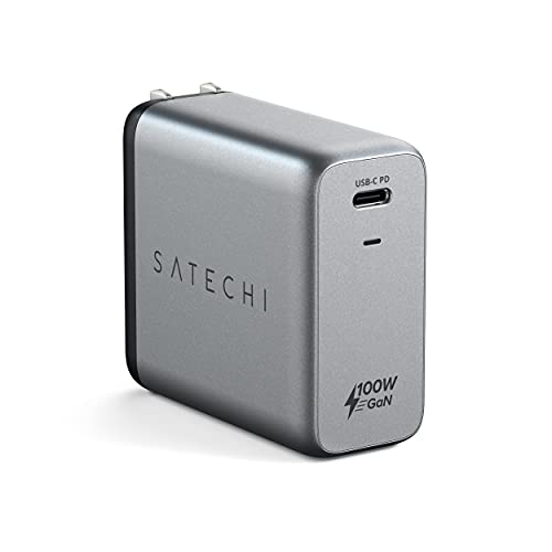 Satechi 100W USB C PD Wall Charger Block – Powerful GaN Tech – Compatible with MacBook Pro/Air M1 M2 M3 M5, 2021 iPad Pro M1, iPhone 16 Pro Max/16 Pro/16/16 Plus