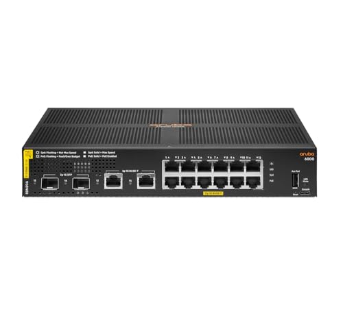 Image of Hewlett Packard Enterprise Aruba 6000 12G Class4 PoE 2G /2SFP 139W Managed L3 Gigabit Ethernet (10 /100 /1000) Power over Ethernet (PoE) 1U