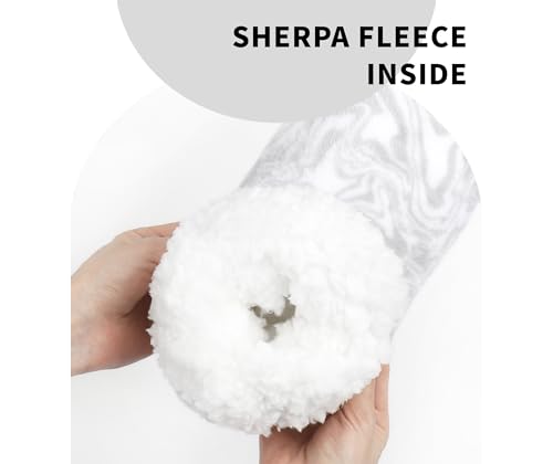 Image of Keyela Womens Non-Slip Sole Slipper Socks, Fluffy Winter House Booties | Ultra soft fuzzy warm indoor house slippers Non-skid bottom for safe walking Cozy winter footwear for ladies