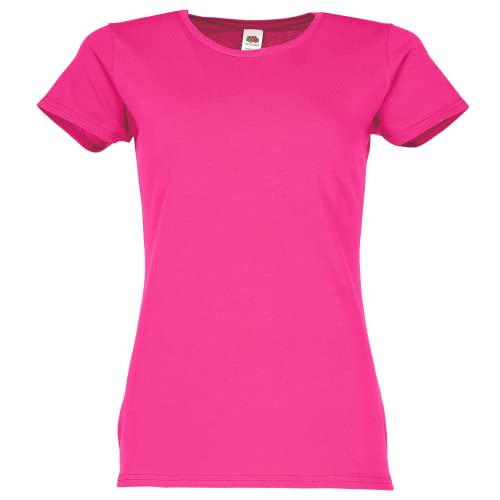 Fruit of the Loom Ladies Iconic T-Shirt Größe S - XXL, Farbe:Fuchsia,...