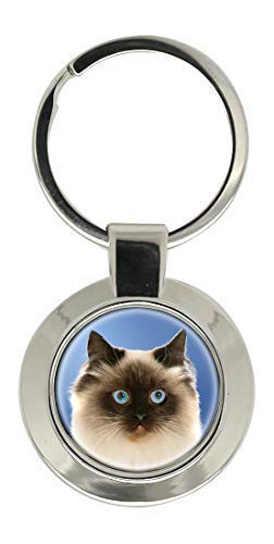 UK Giftshop Chat Sacré de Birmanie Chrome Porte Clé