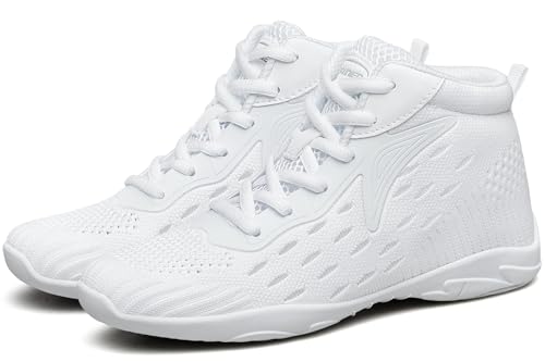 White High Top Cheer Shoes Girls Cheerleading Lightweight Shoes Dance Sneakers