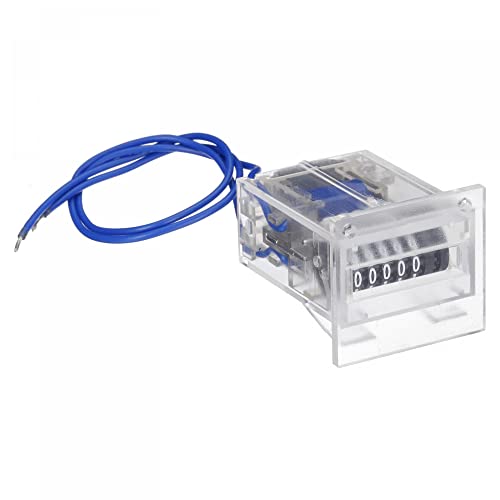 Image of uxcell Electromagnetic Counter, 5 Digit 0-99999 Counting Range Electronic Pulse Counter Digital Counter Totalizer DC12V