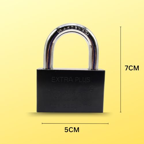 Image of Heavy Duty Keyed Lock | Hardened Steel Shackle Lock | Anti-Rust Security for Gate, Warehouse & Outdoor Use (ALT-26 Black (60MM))