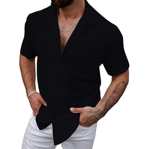 Image of COMBRAIDED Men's Regular Fit Cotton Blend Shirts | Half Sleeve Solid Pattern | Casual Wear for Everyday Style