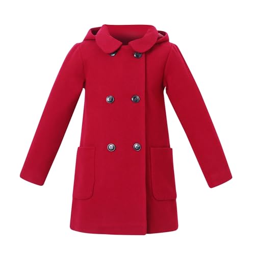 Trench en laine fille manteau chaud double boutonnage pour hiver