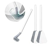 2 Pack Golf Toilet Brush and Holder Set Silicone Toilet Cleaner Brush with Wall-Mounted Automatic...