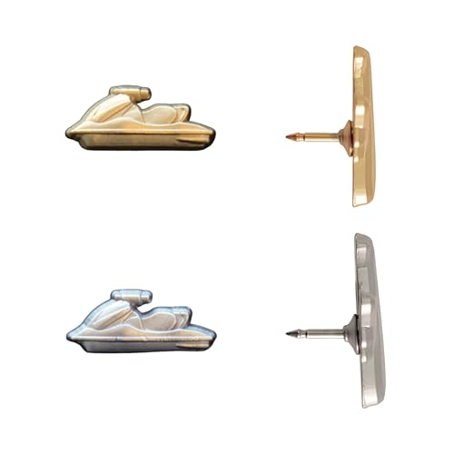 Image of Jet Ski Push Pins - Silver Jet Ski Map Pins for Cork Boards, Maps, or Lapel Use - Designed in USA - Set of 4
