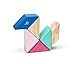 6 Piece Tegu Pocket Pouch Prism Magnetic Wooden Block Set, Blossom