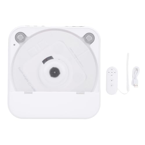 Lecteur CD de musique stéréo au design épuré blanc avec télécommande et Bluetooth