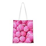 AvImYa Bolsas de compras con estampado de libélula negra de gran capacidad para mujer, bolsas de lona reutilizables, Pelotas de tenis rosa brillante, Talla única