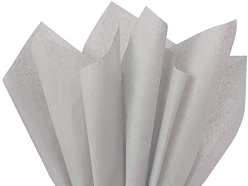 Gray Tissue Paper Squares, Bulk 10 Sheets, Premium Gift Wrap and Art Supplies for Birthdays, Holidays, or Presents by Feronia packaging, Large 15 Inch x 20 Inch Made in USA
