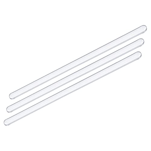 MECCANIXITY Borosilicate Glass Stick 7.87" Length 8mm Dia Stir Rod Mixing Tools with Both Ends Round for Lab Kitchen Science 3Pcs