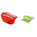 Lékué - Estuche hondo de vapor XL, capacidad de 1000 ml, para 3-4 personas, color rojo + Estuche de vapor con bandeja, 1-2 personas, Capacidad: 650 ml, Color Verde